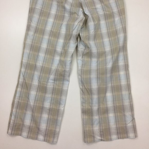 BUGATCHI Multi Color Plaid Gold Logo Button Bermuda Shorts/Cropped Pants - Picture 8 of 8